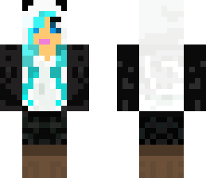 blue haired panda girl