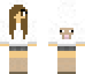 sheep girl with brown hair and brown eyes