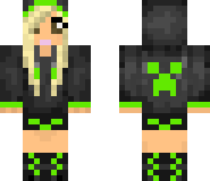 green hoodie girl