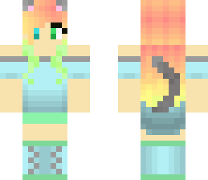 rainbow hair kitty girl