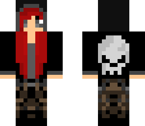 edited skull hoodie girl
