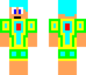 blue and green man