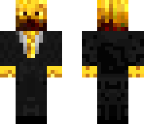 blaze in a suit with hands fixed