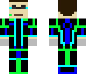 tech head multi-colored tron skin
