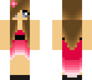 edited hotopic's cute girl in redish dress skin