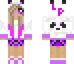 girl with panda coat purple tips