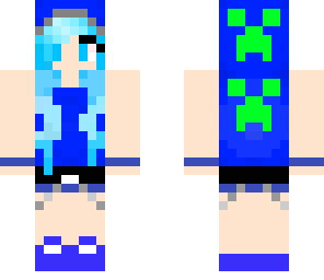 creeper girl with lightning blue hair