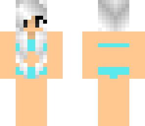 white hair bikini