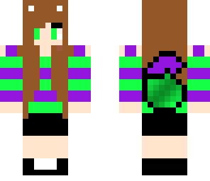 green and purple wolf girl