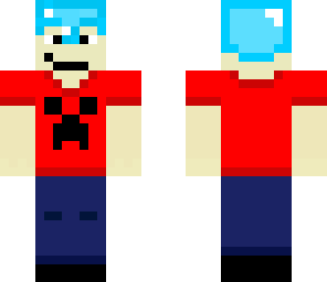 new red creeper shirt guy with diamond helmet