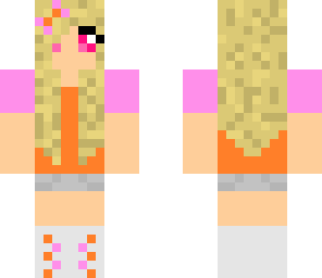 pink and orange blonde girl