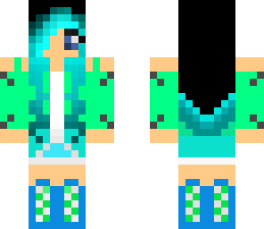 blue and green girl