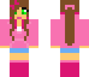 pink with ponytail