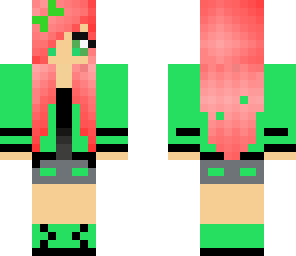 green pink girl