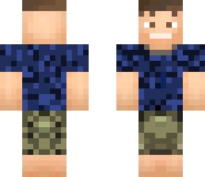 blue shirt man