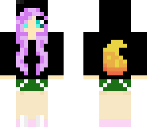 purple haired flame girl