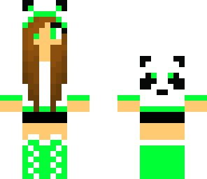 neon green panda girl