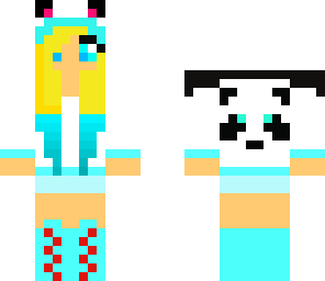 blue cute panda girl