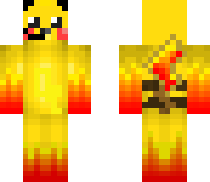flamming pikachu with headphones