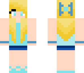 blonde girl with blue bow