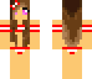cute red and white bikini girl