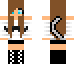 cute mustache girl edit with kitty tail
