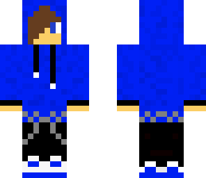 teenage blue hoodie guy brown hair