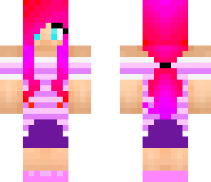 pink haired pony tail girl