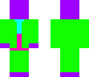 pink purple blue and green slender man