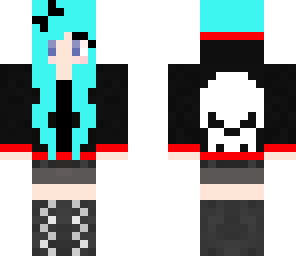 blue hair skull girl