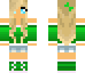 green girl with headphones
