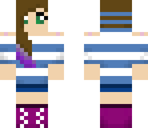 striped hoodie girl with colored hair
