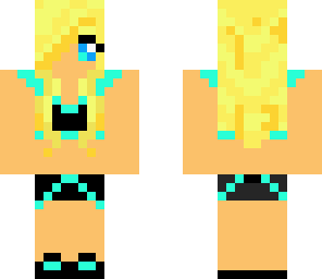 girl with black and blue on with headphones