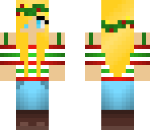 christmas girl with wreath crown