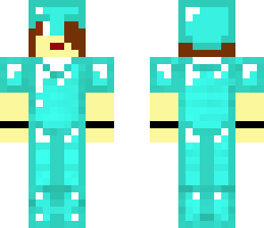 brunette girl in diamond armor