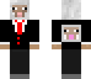sheep in a suit with headphones