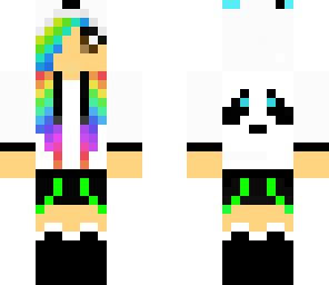 panda hodie with rainbow hair