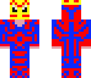 red and blue space man