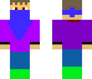 blue bandana boy with purple hoodie