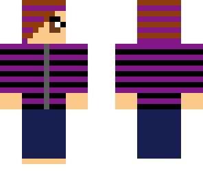me wearing my favorite purple striped hoodie