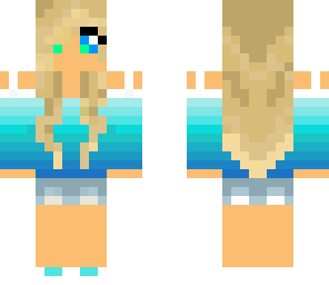 blonde girl in blue outfit with eyechange