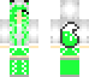 neon green wolf girl