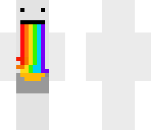 rainbow barfing into pot of butter