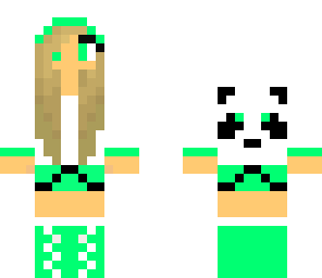 cute green panda girl