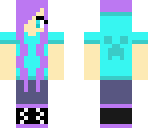 purple hair creeper girl