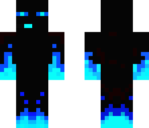 blue fire enderman with head set