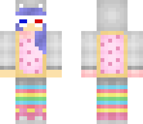 nyan cat girl with 3d glasses and blue hair
