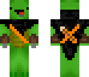 assasain turtle with head phones and arrows