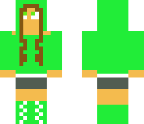 green hoodie girl