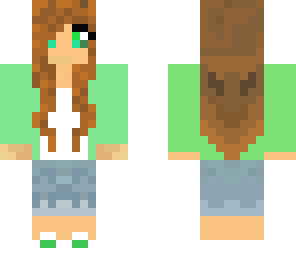 green brunette girl